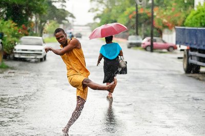 Guyana's Georgetown Middle Street Rain Fashion Photo 
