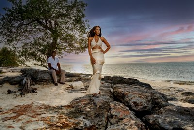 Nassau Orange Hill Beach Engagement Photographer