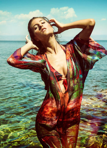 Fashion Photography Young Woman in the  Swimming Suit