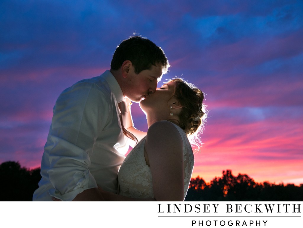Avon Country Club Sunset Wedding Photo