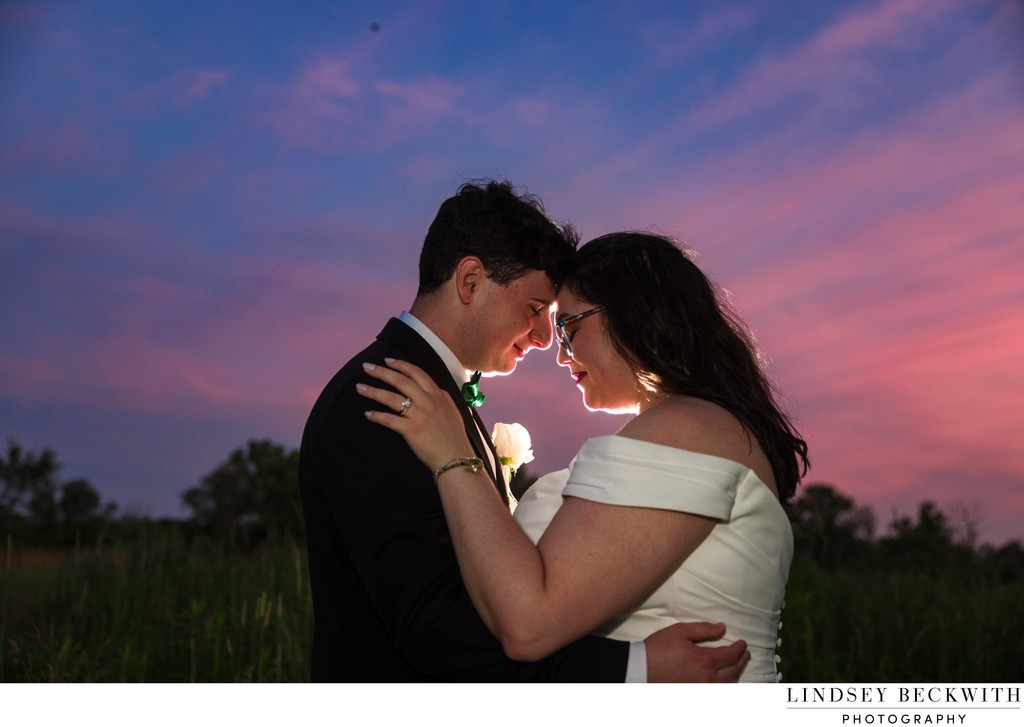 Sunset wedding portrait at Walden Inn & Spa