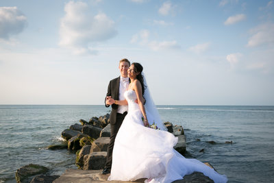 Huntington Beach bride and groom