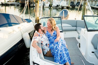 Wildwood NJ Engagement Photos on a Boat