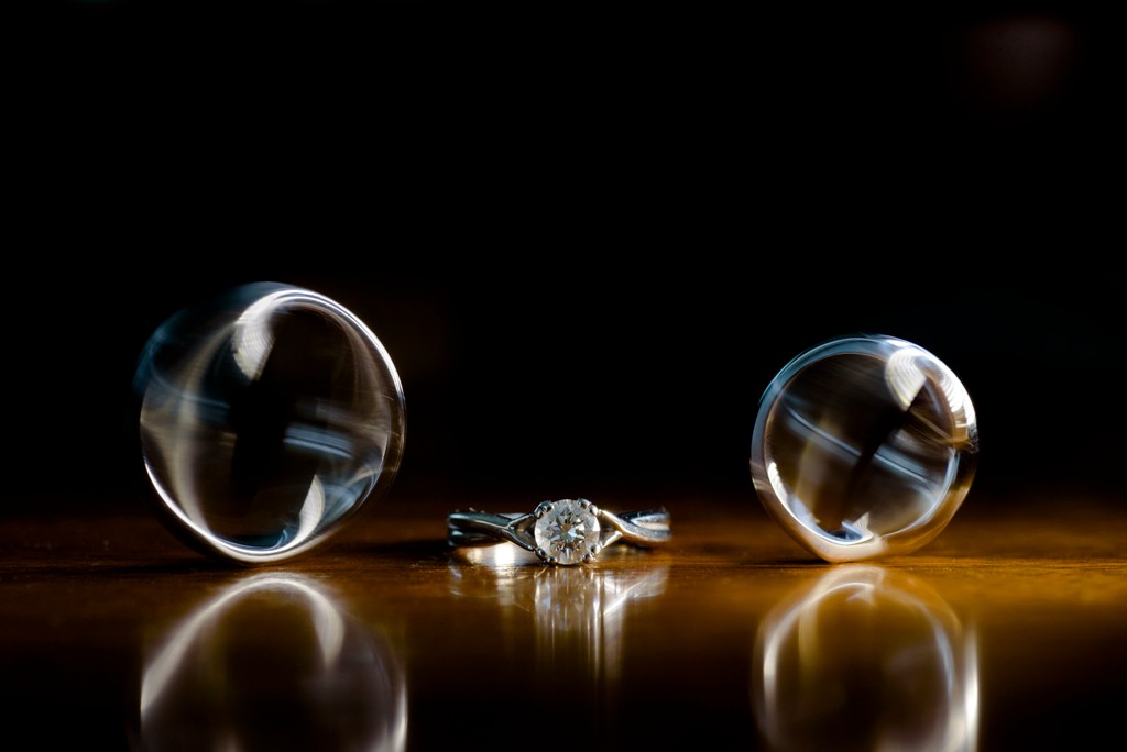 Action Photo of Spinning Wedding Rings