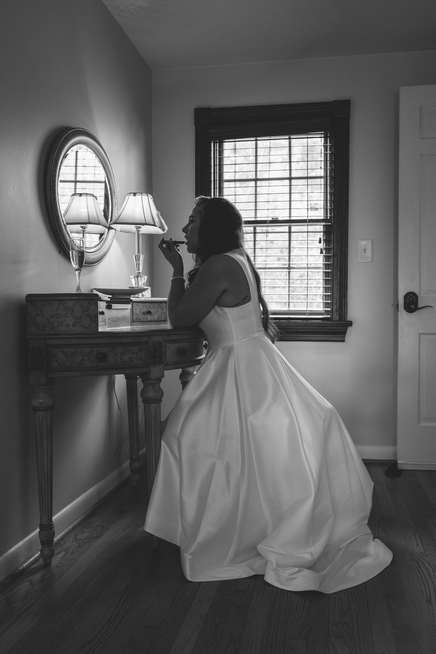Bride Getting Ready at The Farmhouse Wilmington
