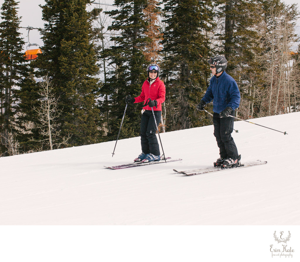 Park City Mountain Resort Skiing Engagement Session