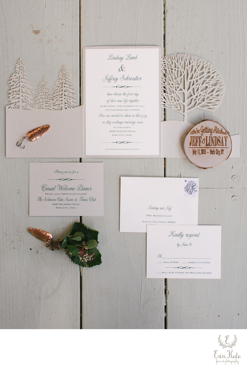 nature inspired wedding invitation 