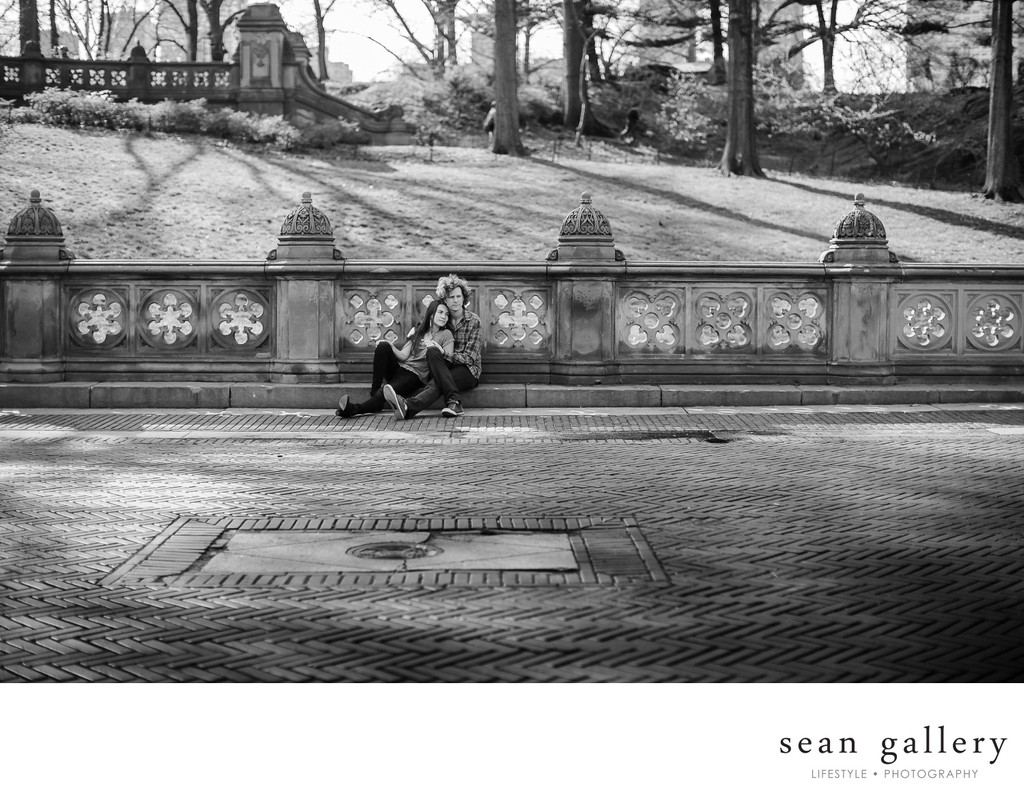 Central Park engagement photos by sean