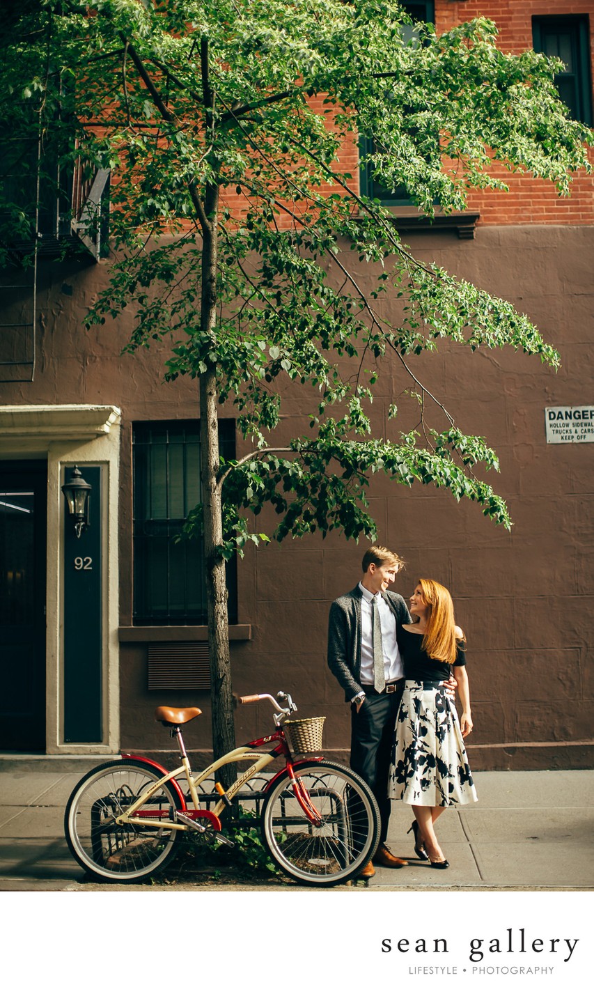 west village in nyc engagement photo idea