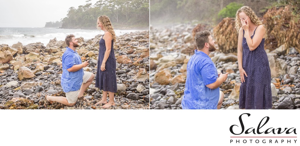 Beach Proposal - On One Knee