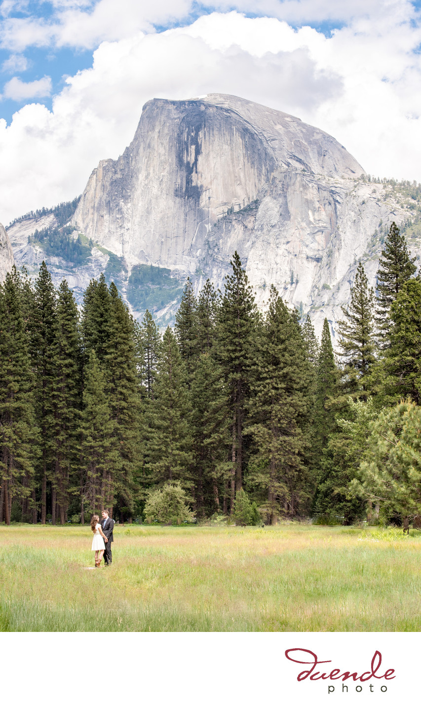 Bride and Groome under half dome