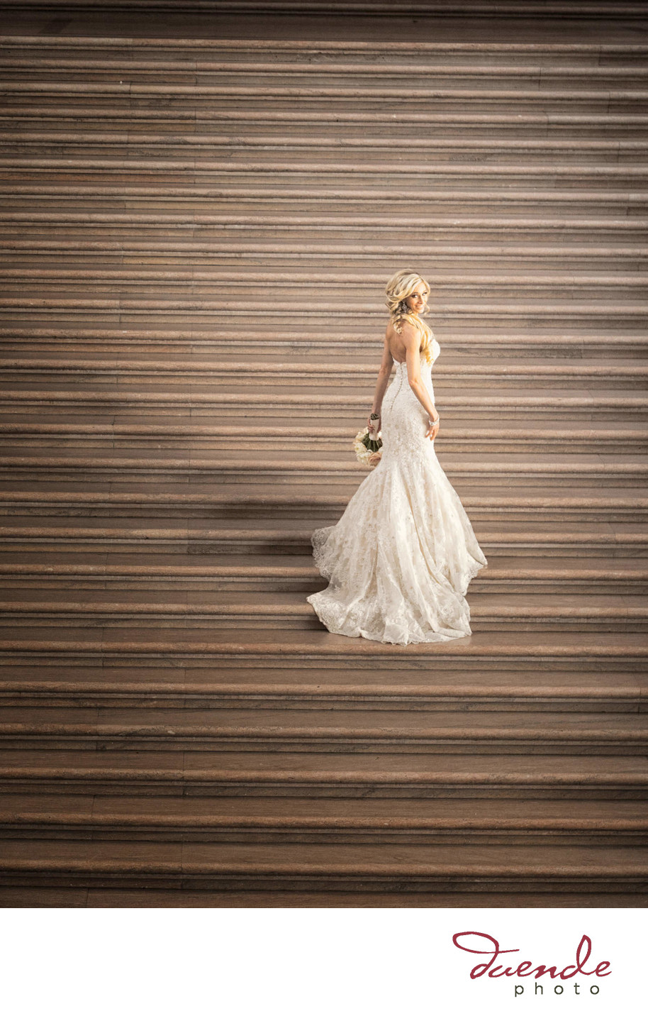 Bride on Steps