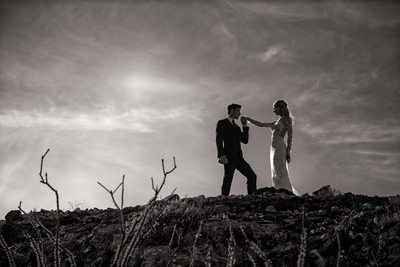 Bride and Groom in the desert