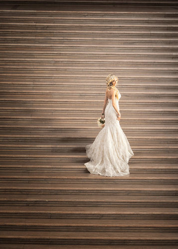 Bride on Steps