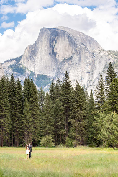 Bride and Groome under half dome
