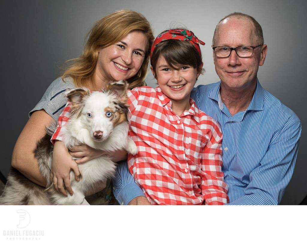 Family portrait with doggie