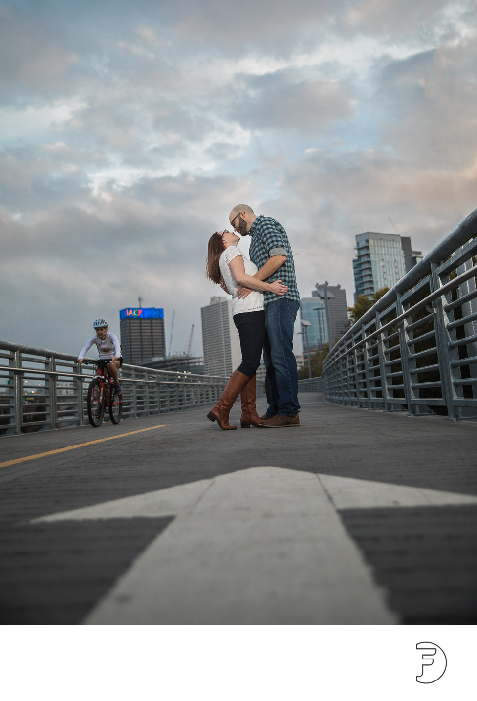 Schuylkill River Trail engagement couple