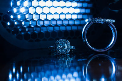 Wedding rings closeup macro
