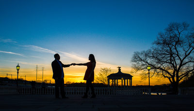 Waterworks sunset engagement session.