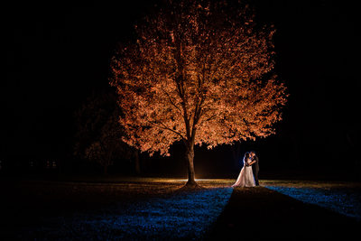 Pen Ryn Estate Wedding photo of bride and groom by tree