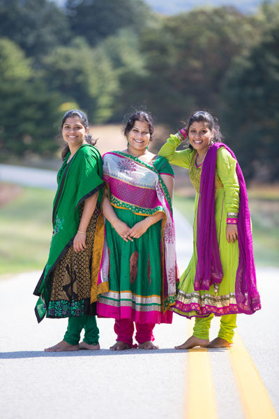 Indian saris three sisters photo