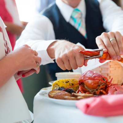 Lobster is a popular dish to serve at a Maine wedding