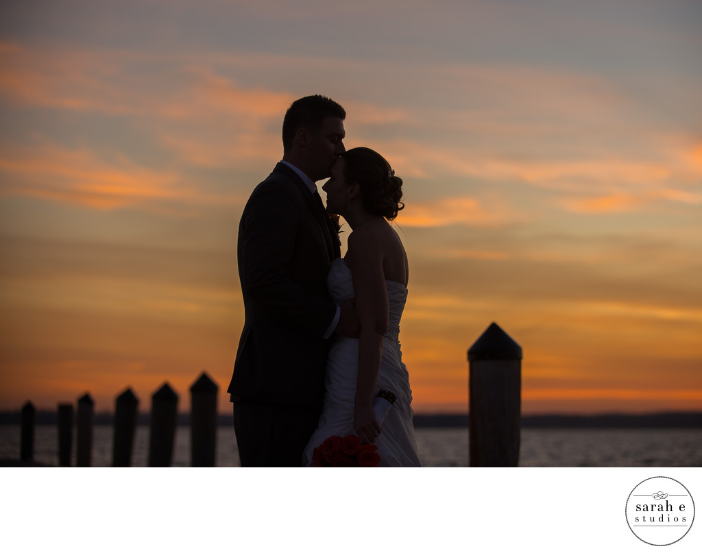 Silhouette of a Bride and Groom