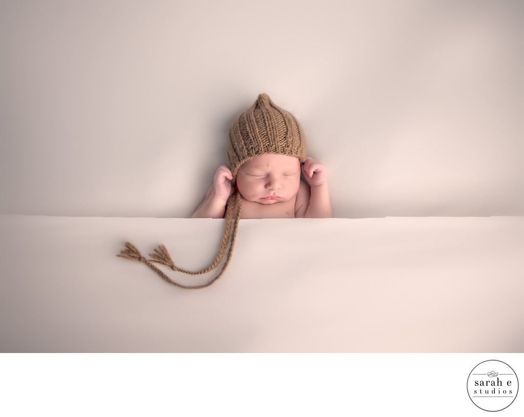 St. Louis Newborn Photo in Brown Hat