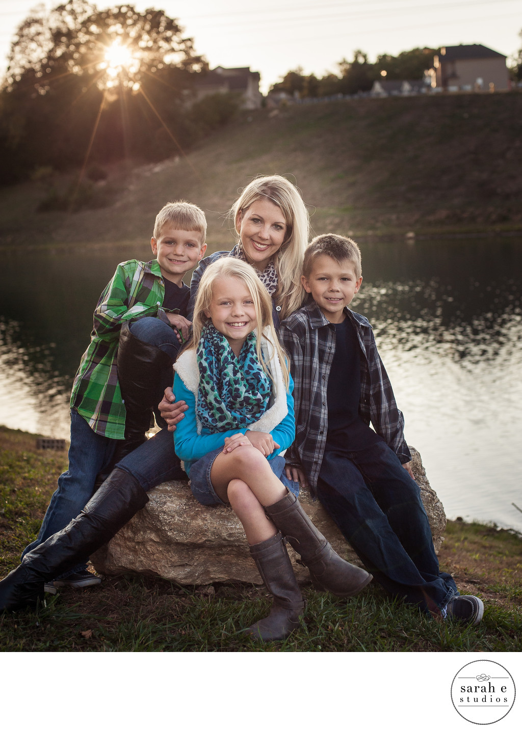 Backlight Family Photo at Lake in High Ridge, MO