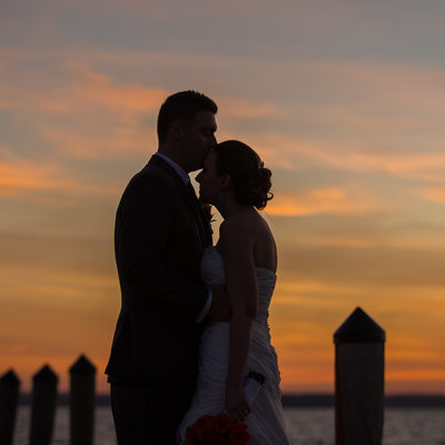 Silhouette of a Bride and Groom