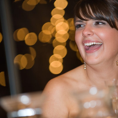 Bride with Bokeh during Reception in Chicago