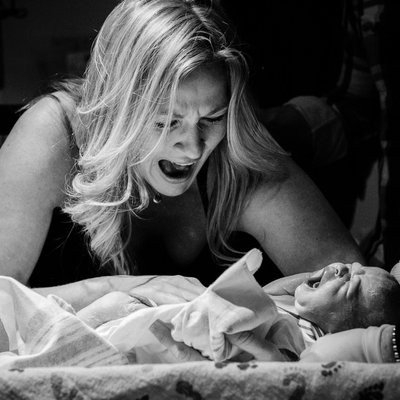 Mother Daughter Mirror Image at Mercy Hosptial Moments After Birth