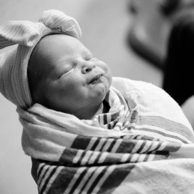 Adorable Baby Girl at Hospital in Birth Story in St. Louis