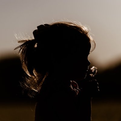 Iconic Fine Art Silhouette of Toddler Girl