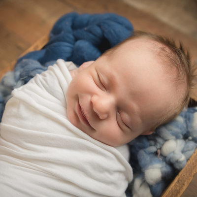 newborn swaddle smile Hollywood baby photography