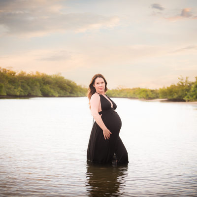Dania Beach maternity photo in water