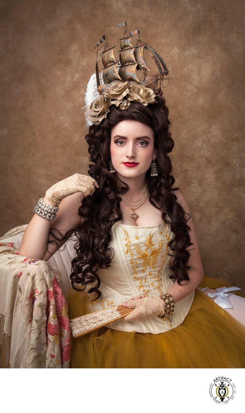 Marie-Antoinette Inspired Portrait with Ship | Maddie