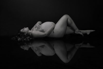 Maternity Fine Art Black and White Portrait | Amber