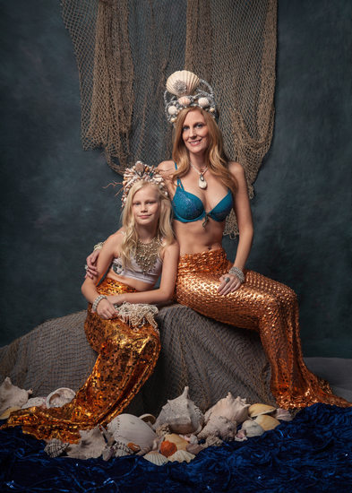 Mother and Daughter Mermaid Portrait