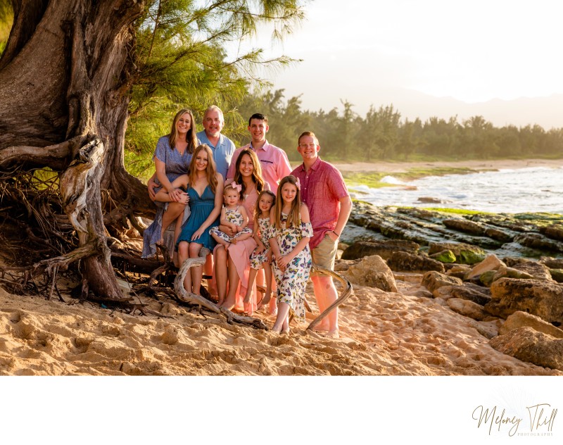 Family Photo on a beach in Haleiwa