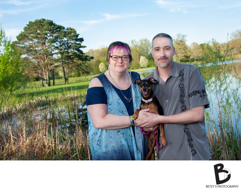 Outdoor Family Portrait With Dog in Dexter + Ann Arbor