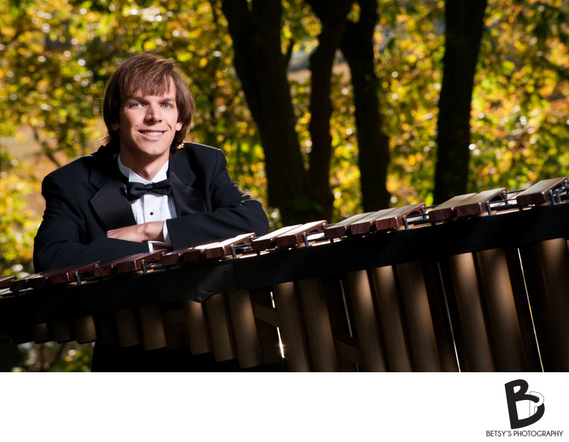 Senior Picture With Musical Instruments