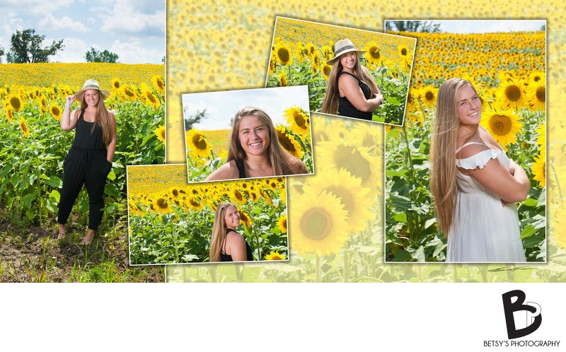 Senior Portraits in a Field of Sunflowers (Dexter, MI)