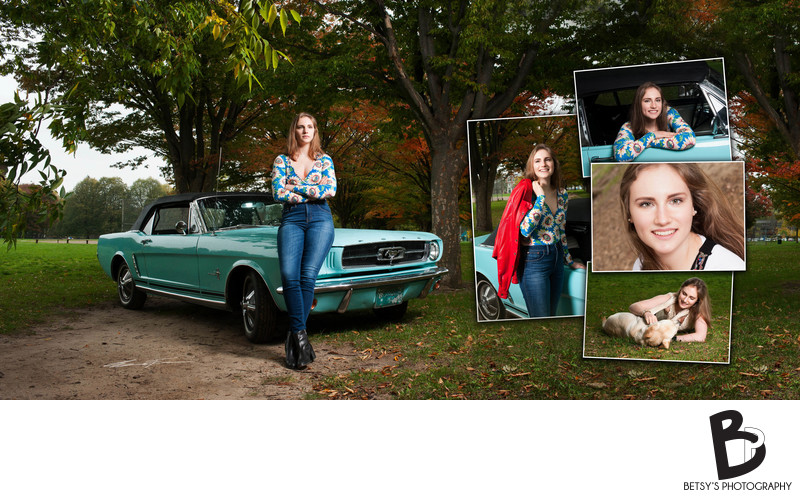 Burns Park (Ann Arbor) Senior Pictures With Car + Dog