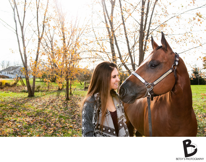 Senior Portrait with Horse in Saline