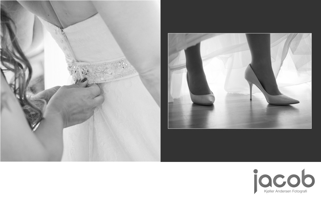 Bryllupsfotograf Aalborg -  kjole detalje sko