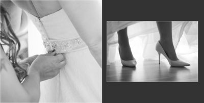 Bryllupsfotograf Aalborg -  kjole detalje sko