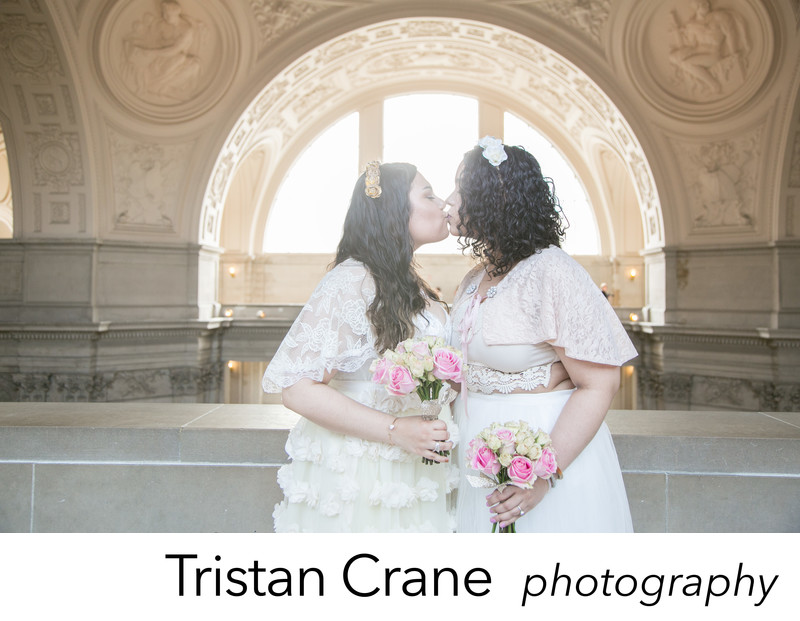 A beautiful lesbian wedding at San Francisco City Hall