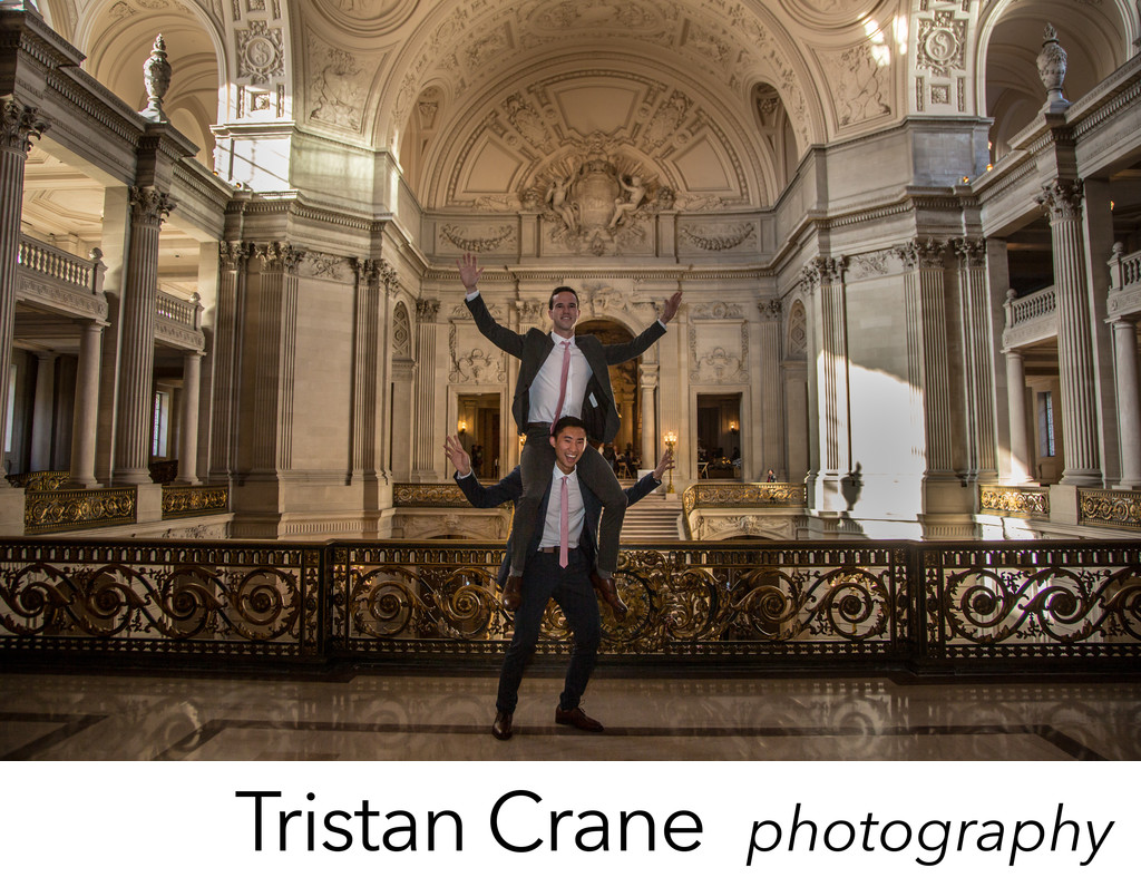 Dapper grooms married at San Francisco City Hall