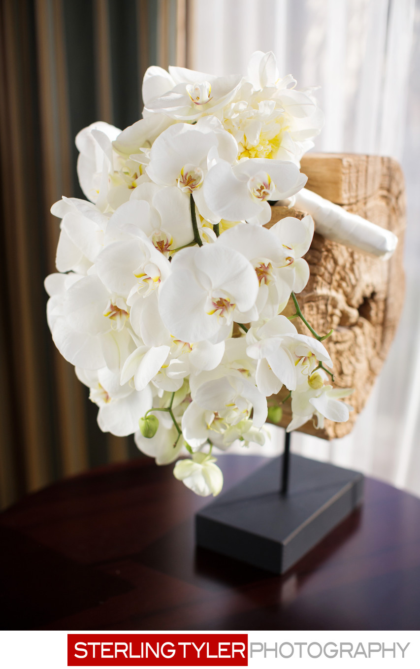 white phalaenopsis orchid bridal bouquet at sheraton universal
